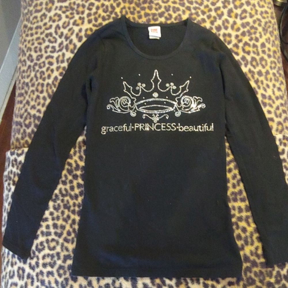 "In Your Face" Black Embellished Tee